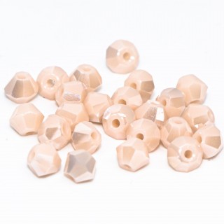 Бусины биконус 4мм, бежевый с переливом.